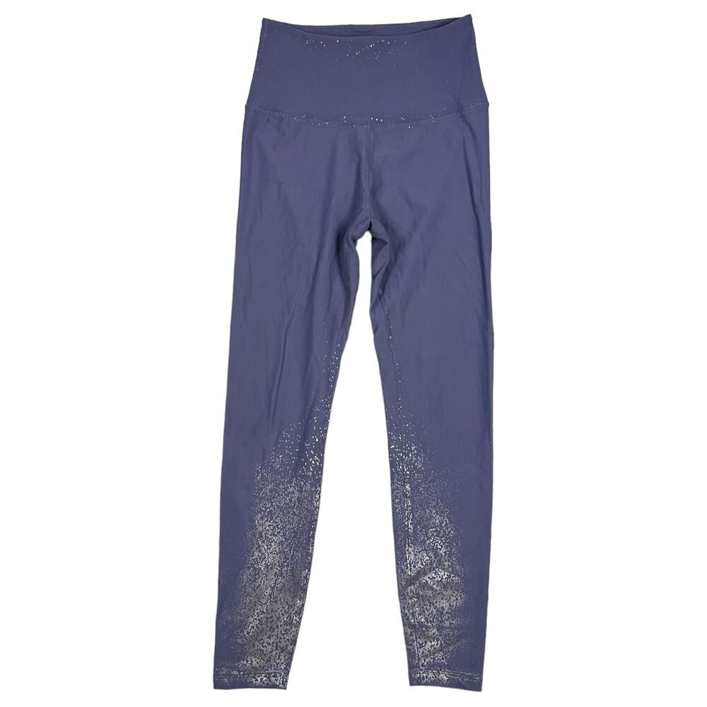 Beyond Yoga Size M Alloy Ombre Midi High Waisted Leggings Purple Silver Speckled